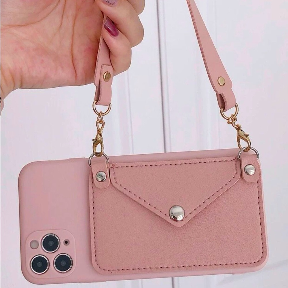 iPhone 7/8/SE2 faux leather case with card holder